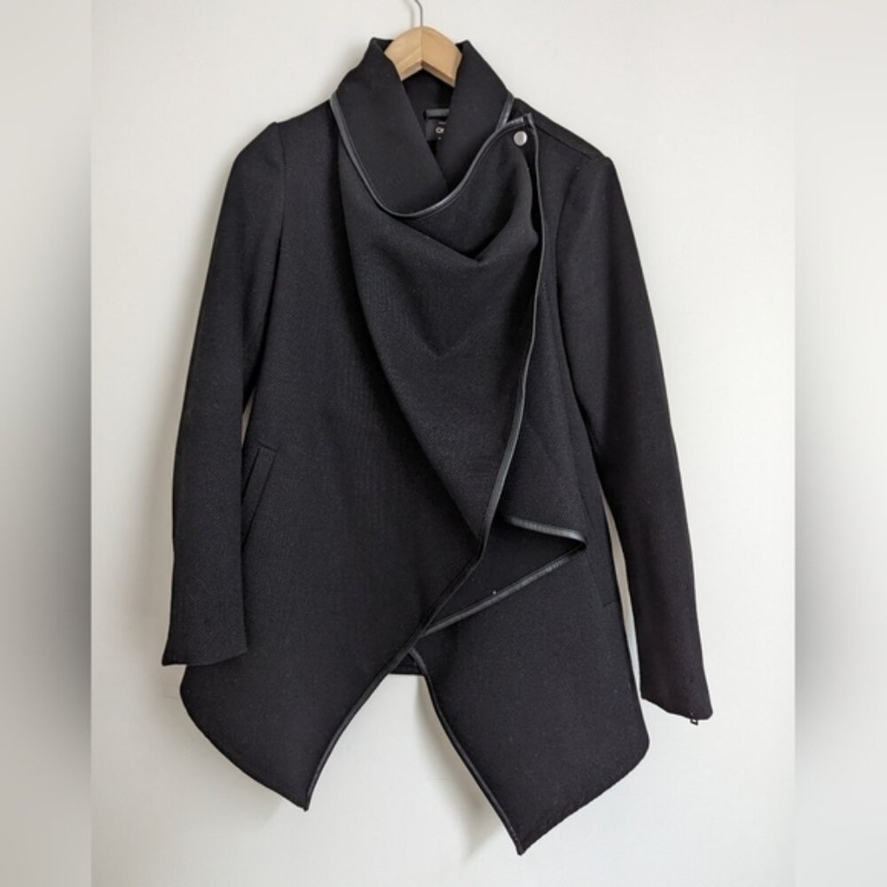 ONLY Black Asymmetrical  Waterfall Britney Coat EUC XS